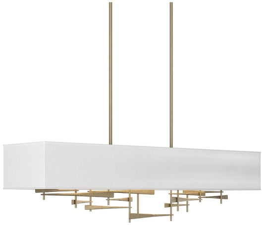 Cavaletti 42" Wide Soft Gold Pendant With Natural Anna Shade