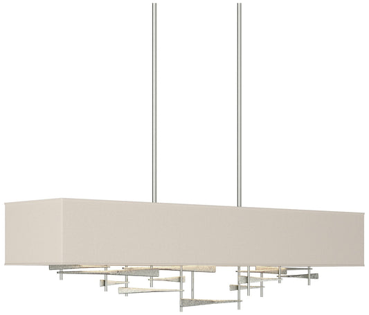 Cavaletti 42" Wide Sterling Standard Pendant With Flax Shade
