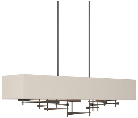 Cavaletti 42"W Oil Rubbed Bronze Standard Pendant w/ Flax Shade