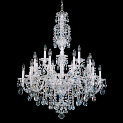 Sterling 20-Light Chandelier in Silver With Clear Heritage CrystalBy Schonbek