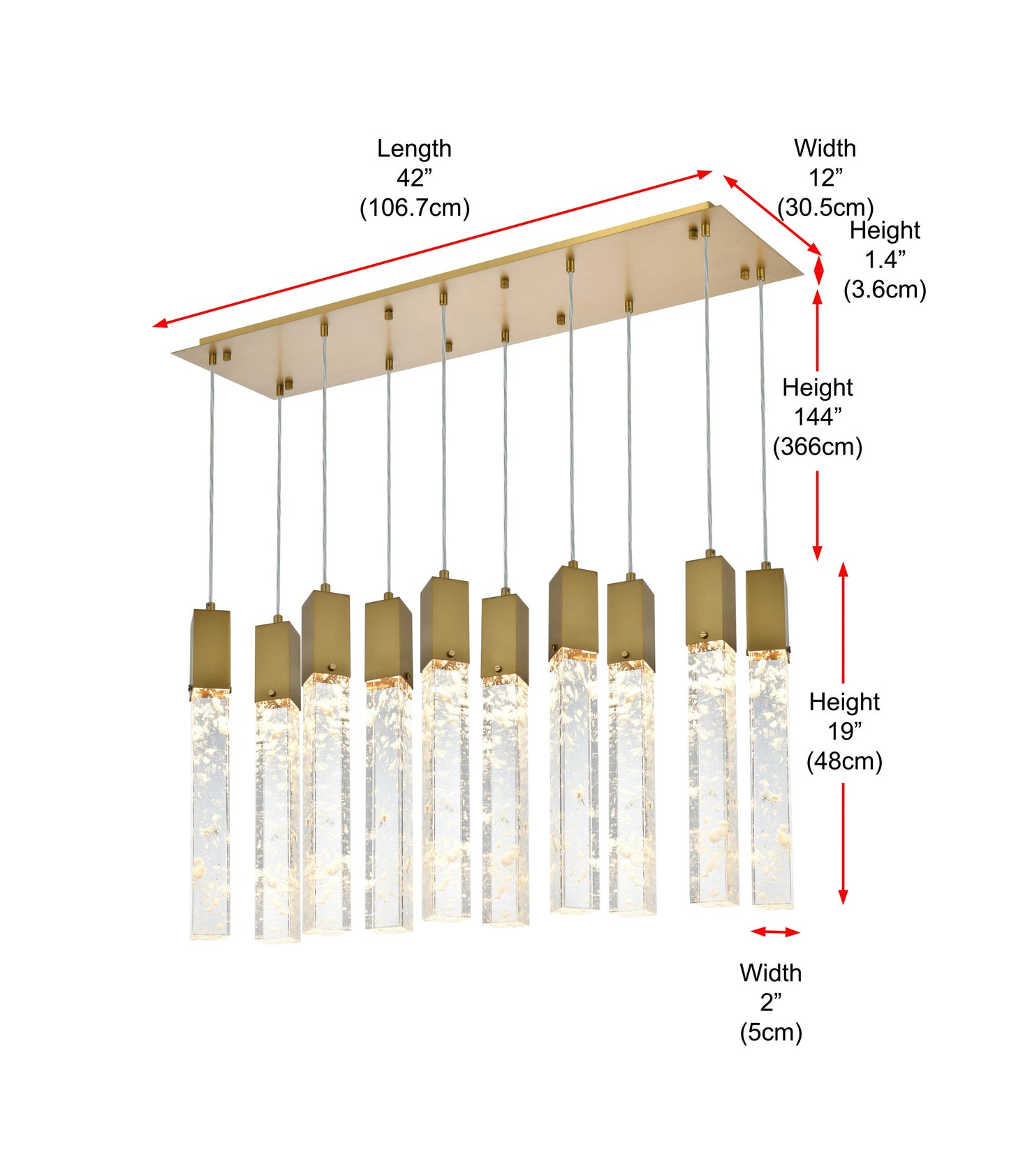 Home Living 42" Pendant, Satin GoldBy Home Living