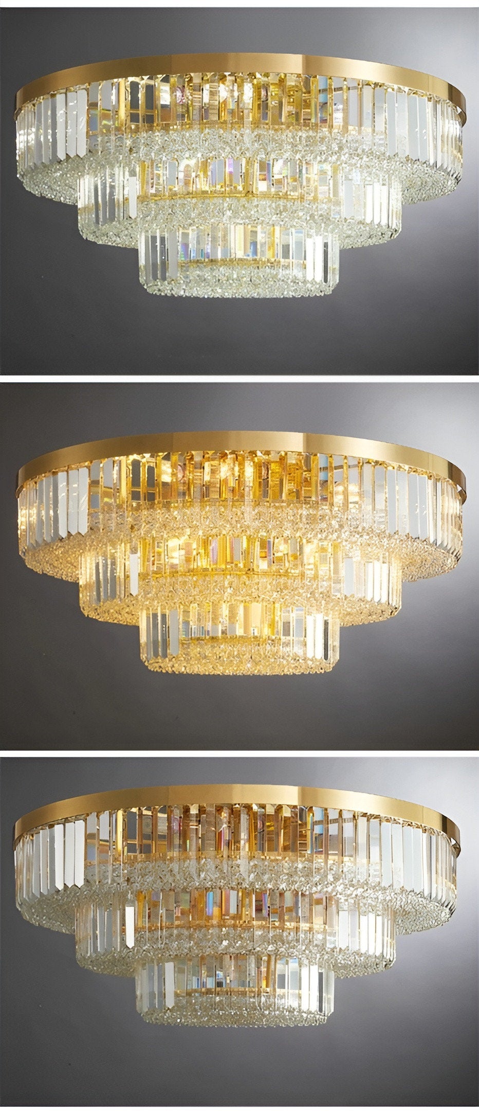Affi | Contemporary crystal ceiling chandelier, 31.5"By Miron Demid LLC