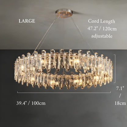 Agnadello | Creative Сrystal Ring Ceiling LED Chandelier for Bedroom, Large - Dia39.4"/ Dia100cm, Warm Light, DimmableBy Miron Demid LLC