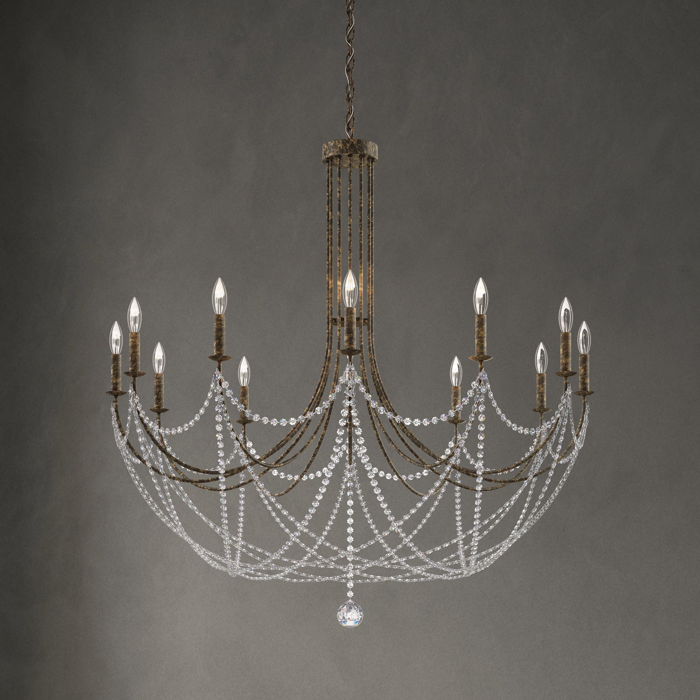 Schonbek Rj1012N-76H 12 Light Crystal Chandelier, Heirloom BronzeBy Schonbek