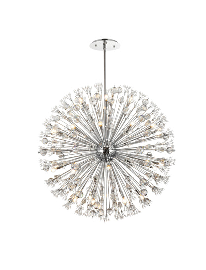 Victor 50" Crystal Starburst Round Pendant, ChromeBy Home Living