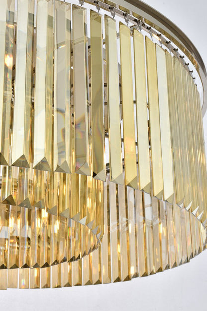 Elegant Sydney 10-Light Polished Nickel Chandelier Golden TeakBy Elegant Furniture & Lighting