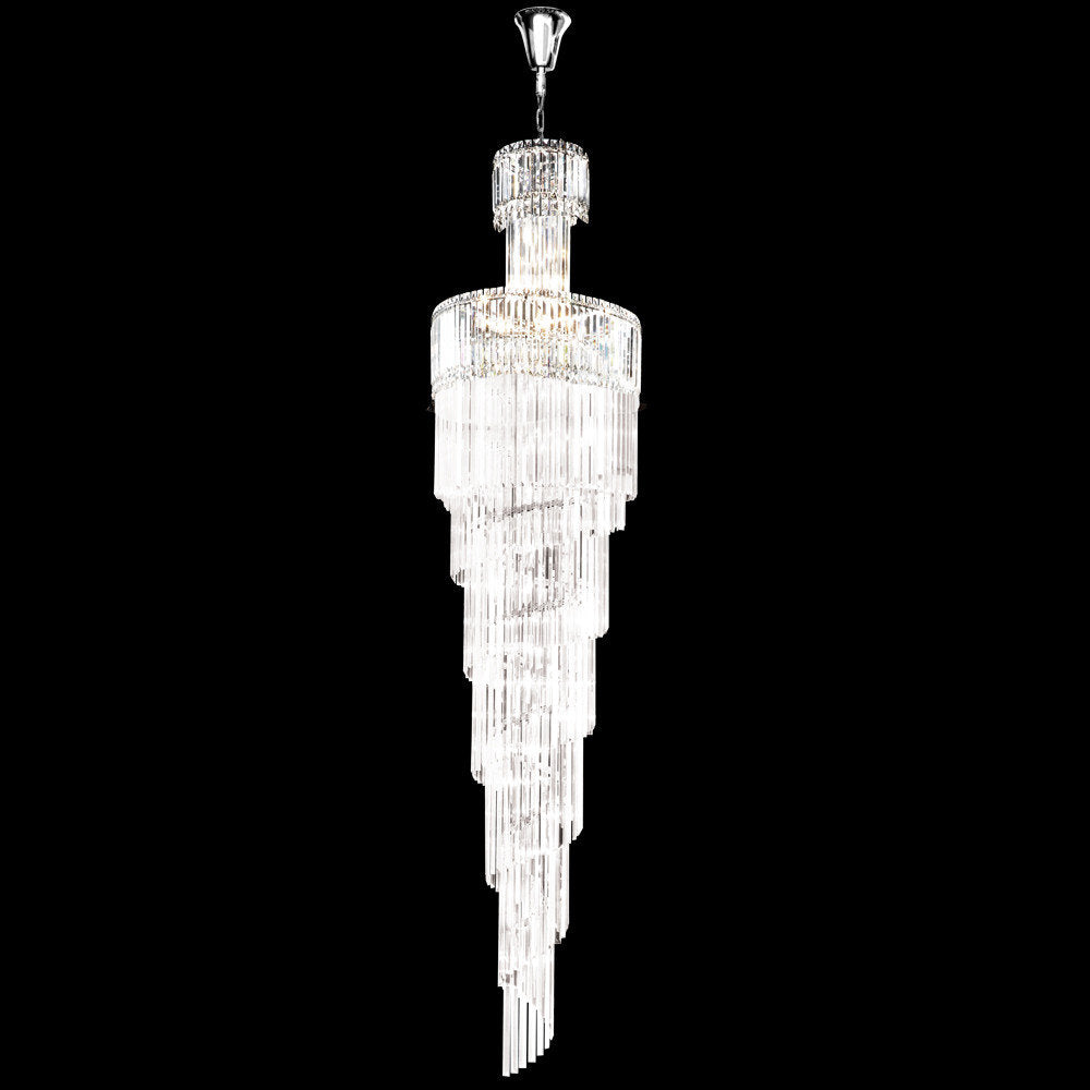James R. Moder Europa Collection Entry Chandelier, Clear H 83"By James R Moder Crystal Chandelier Incorporated