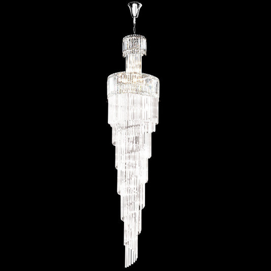 James R. Moder Europa Collection Entry Chandelier, Clear H 83"By James R Moder Crystal Chandelier Incorporated