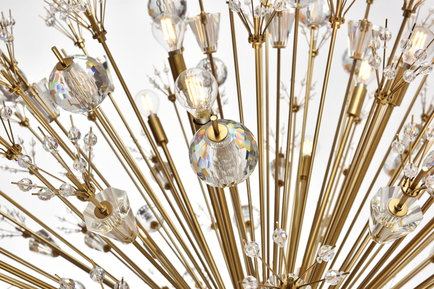 Elegant Lighting 2500G50L3 Vera 90 Light 50"W Crystal Sputnik - Satin GoldBy Elegant Furniture & Lighting