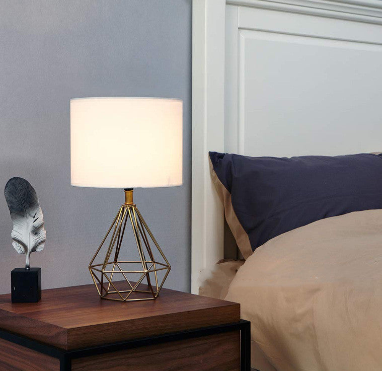 Iron Art Diamond Table Lamp �C Simple Modern Light for Living Room