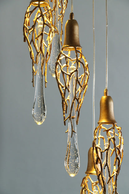 MIRODEMI? Andora | Creative Crystal Chandelier with Clear Glass Drops, 5 Lights, Cool LightBy Miron Demid LLC