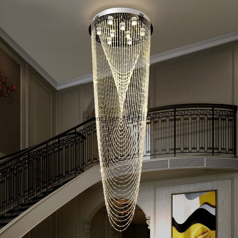 Golfe-Juan | Stunning Large Crystal Ceiling Chandelier, 31.5"By Miron Demid LLC