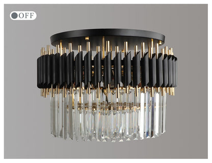 Ceriale | Grand Black Modern Crystal Ceiling Chandelier, 31.5'', Non-Dimmable, Cool LightBy Miron Demid LLC