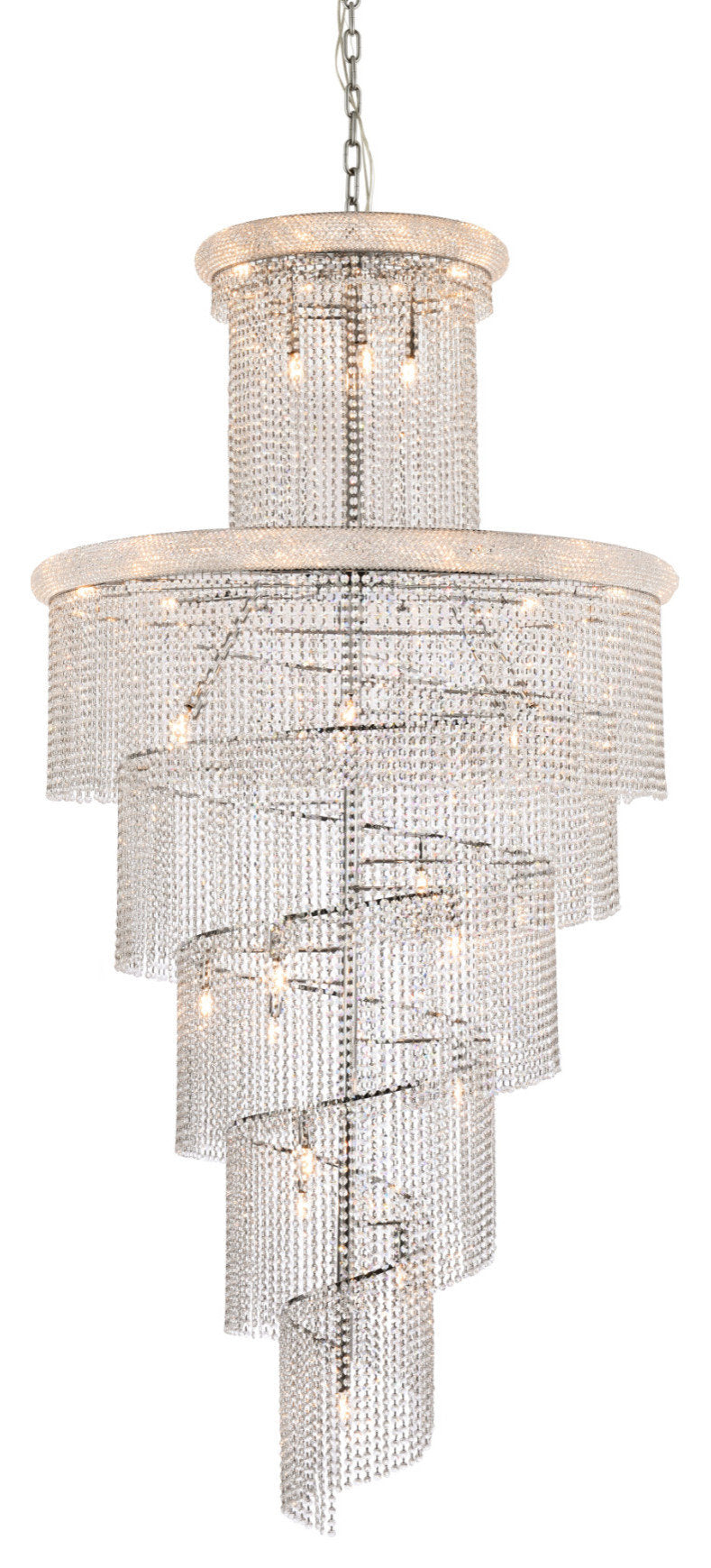 Elegant Lighting V1800SR48/RC Spiral 41 Light 48"W Crystal - ChromeBy Elegant Furniture & Lighting