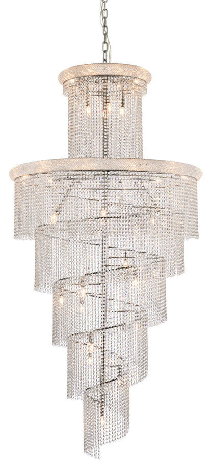 Elegant Lighting V1800SR48/RC Spiral 41 Light 48"W Crystal - ChromeBy Elegant Furniture & Lighting