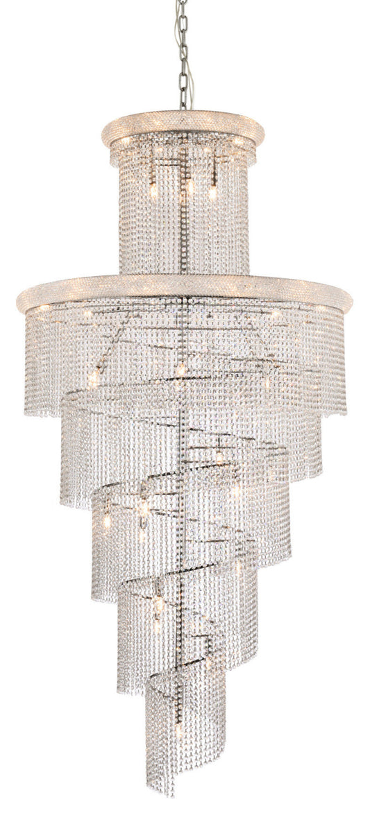 Elegant Lighting V1800SR48/RC Spiral 41 Light 48"W Crystal - ChromeBy Elegant Furniture & Lighting