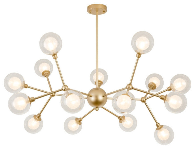 Cabiate | Glass Globe Shaped Chandelier for Bedroom, 15 Lights, Cool LightBy Miron Demid LLC