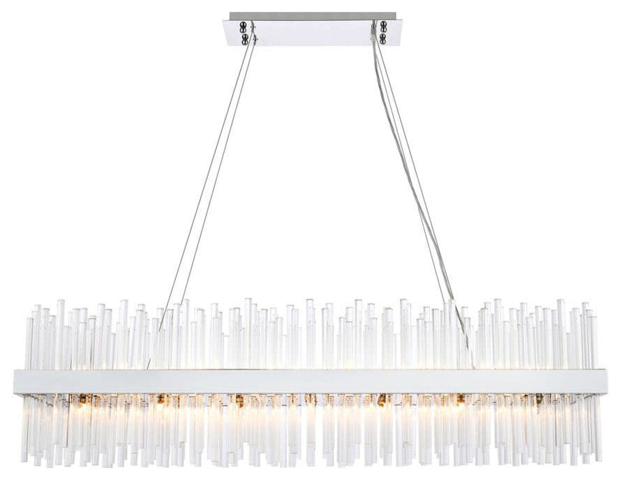Elegant Lighting 3000G48 Dallas 28 Light 48"W Crystal Linear - ChromeBy Elegant Furniture & Lighting