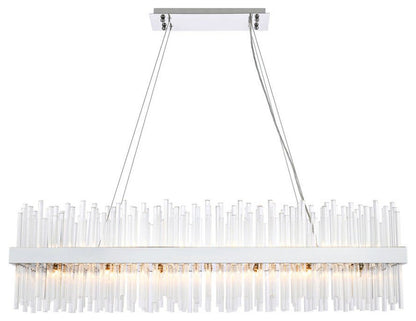 Elegant Lighting 3000G48 Dallas 28 Light 48"W Crystal Linear - ChromeBy Elegant Furniture & Lighting