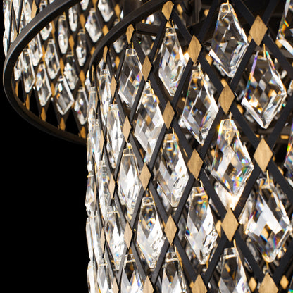 Windsor 21-Lt 4-Tier Crystal Chandelier - Carbon/Havana GoldBy Varaluz