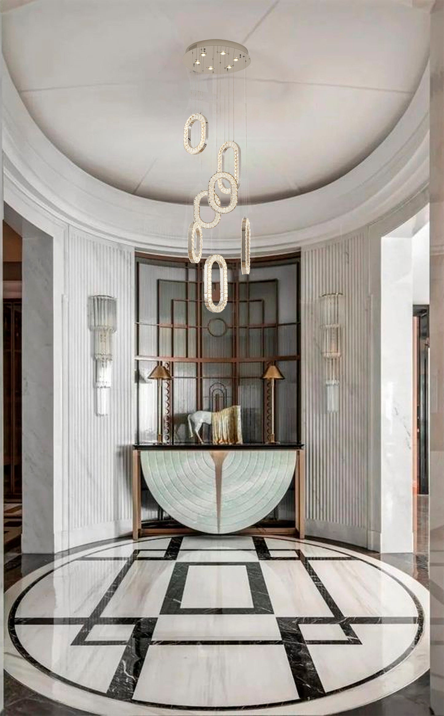 Chrome Flushed Frame LED ChandelierBy Design Living