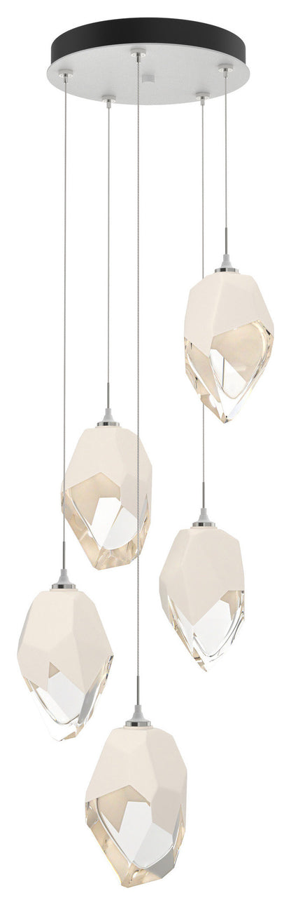 Chrysalis 5-Light Large Crystal Pendant White Finish- Long, White CrystalBy Hubbardton Forge