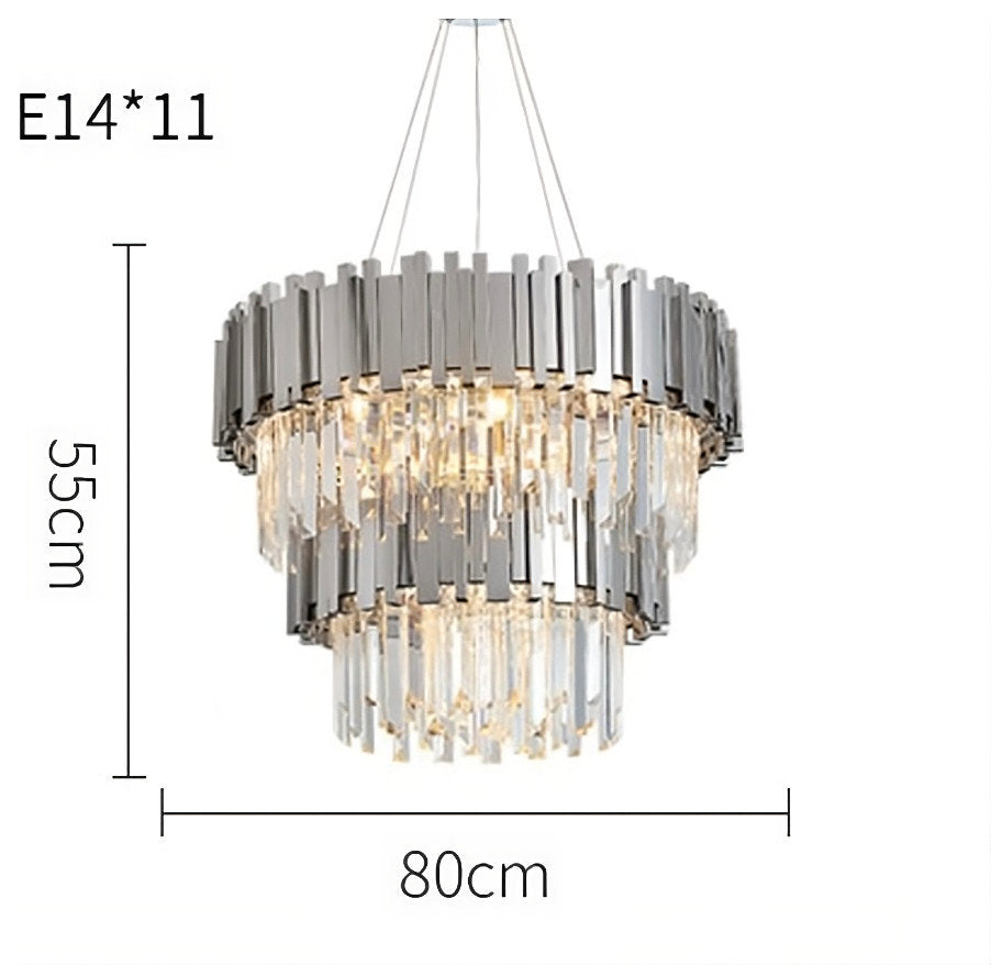 Gio 2-Tier Polished Chrome Crystal ChandelierBy Morsale.com