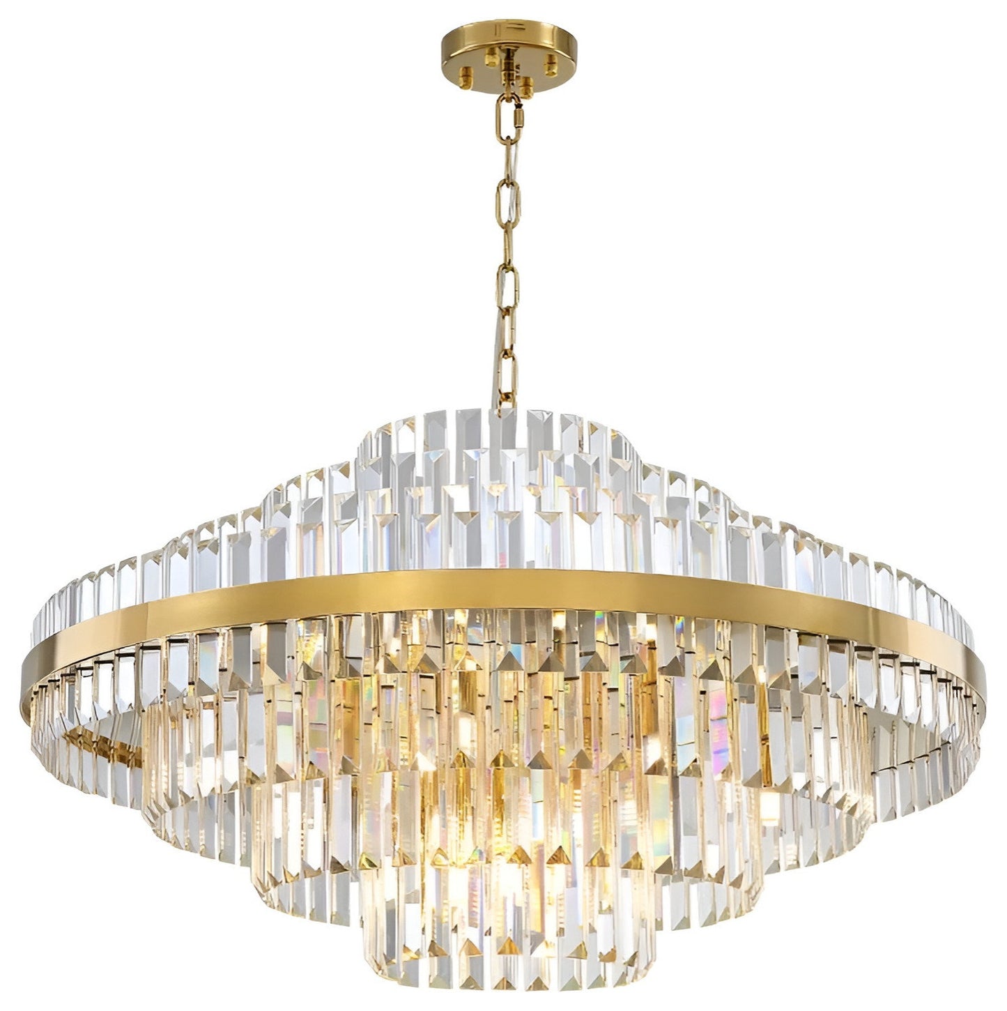 Calenzana | Large Chic Hanging Crystal Chandelier, 39.4''By Miron Demid LLC