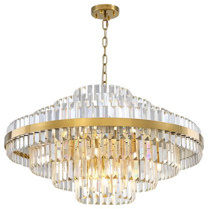 Calenzana | Large Chic Hanging Crystal Chandelier, 39.4''By Miron Demid LLC