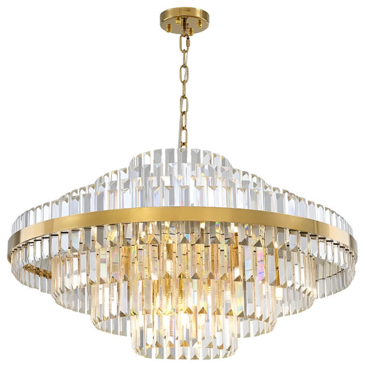 Calenzana | Large Chic Hanging Crystal Chandelier, 39.4''By Miron Demid LLC