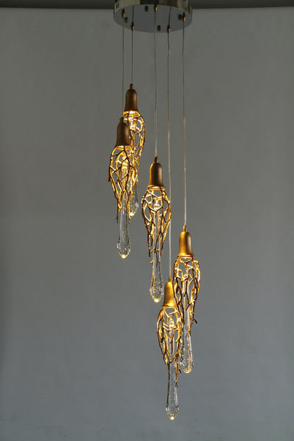 MIRODEMI? Andora | Creative Crystal Chandelier with Clear Glass Drops, 9 Lights, Cool LightBy Miron Demid LLC