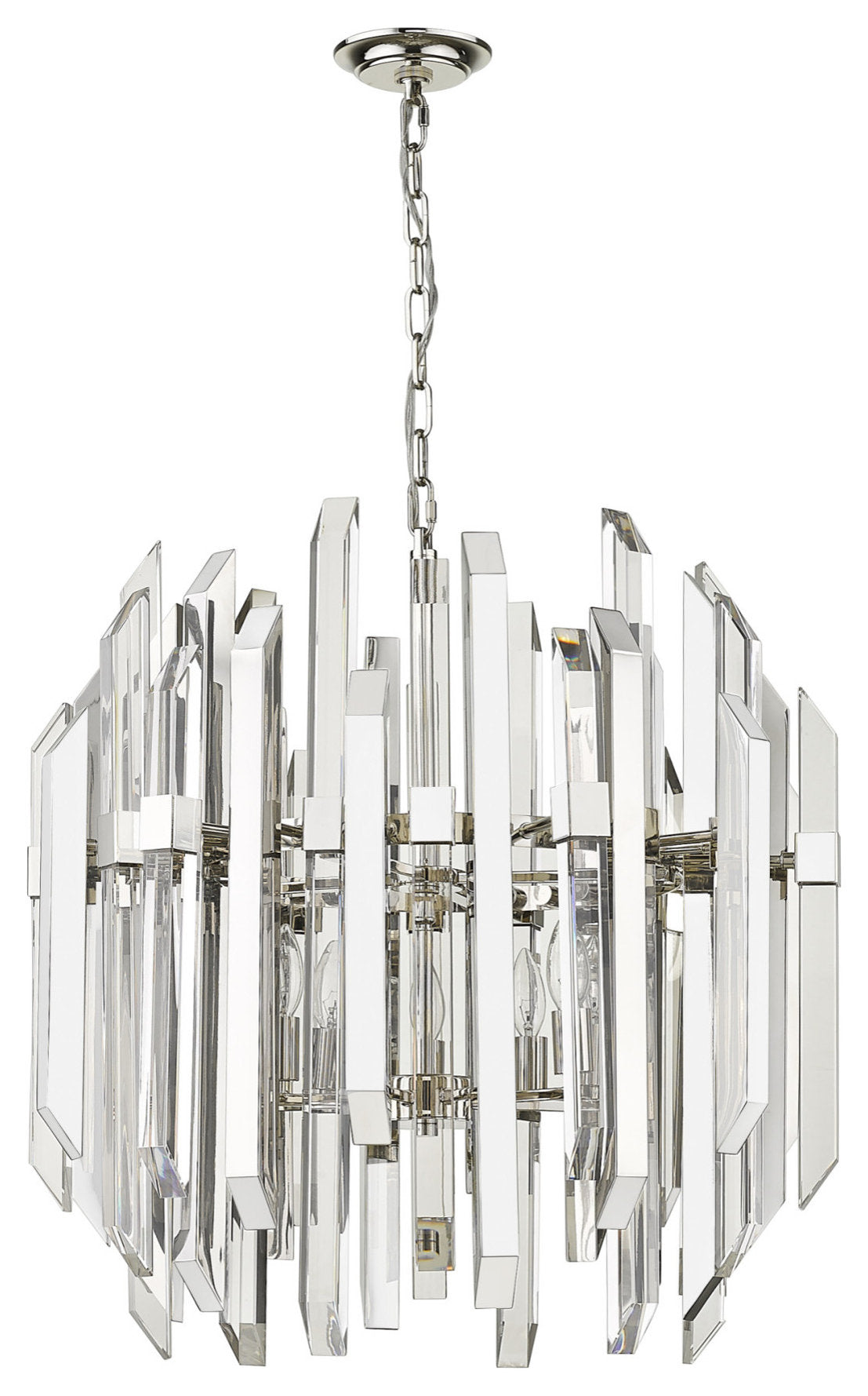 Z-Lite 4006-9 Bova 6 Light 26"W Crystal Chandelier - Polished NickelBy Z-LIte
