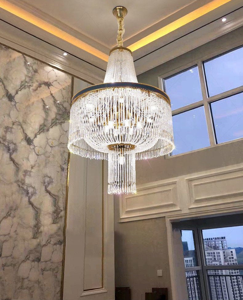 Deiva Marina | Luxury Large Spiral Crystal Chandelier for StaircaseBy Miron Demid LLC