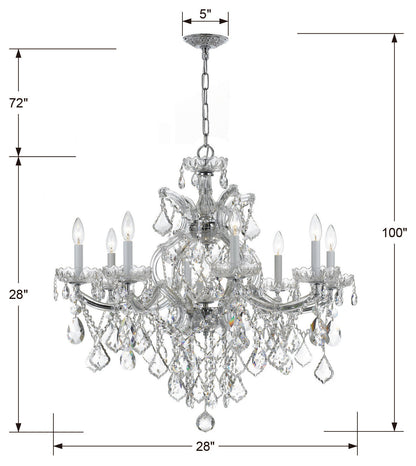 Crystorama Lighting Group 4409-CL-SAQ Maria Theresa 9 Light 28"W - PolishedBy Crystorama Lighting
