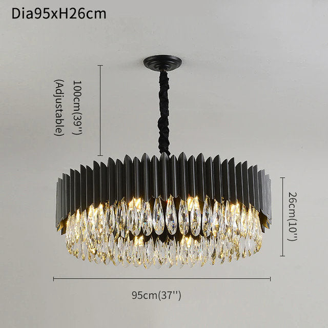 Lugano Crystal Chandelier, Diameter 37"By MORSALE
