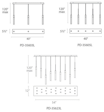 Modern Forms Magic LED 23-Light Linear Chandelier in Polished NickelBy Modern Forms