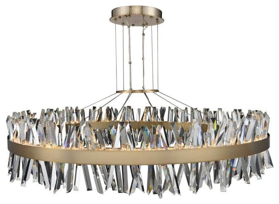 Glacier LED 10 inch Mini Pendant, Brushed Champagne Gold, XxxlBy Crystallo Lighting
