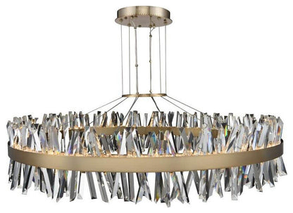 Glacier LED 10 inch Mini Pendant, Brushed Champagne Gold, XxxlBy Crystallo Lighting