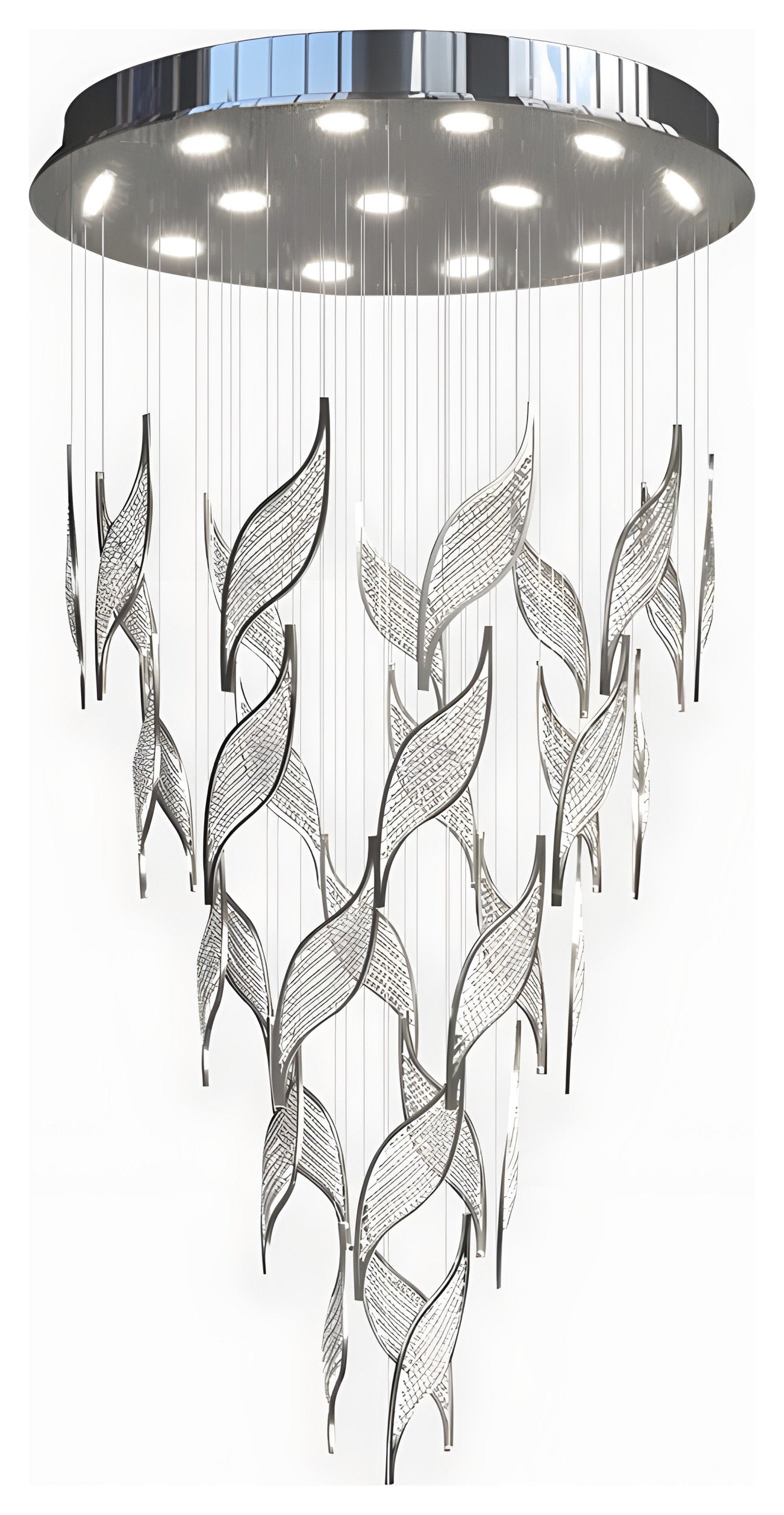 Framura | Creative Charming LED Crystal Chandelier, Chrome, Dia31.5xh78.7", Warm Light, DimmableBy Miron Demid LLC