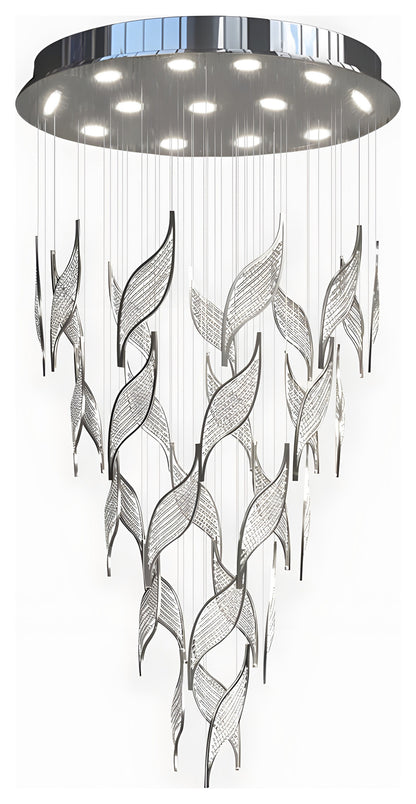 Framura | Creative Charming LED Crystal Chandelier, Chrome, Dia31.5xh78.7", Warm Light, DimmableBy Miron Demid LLC