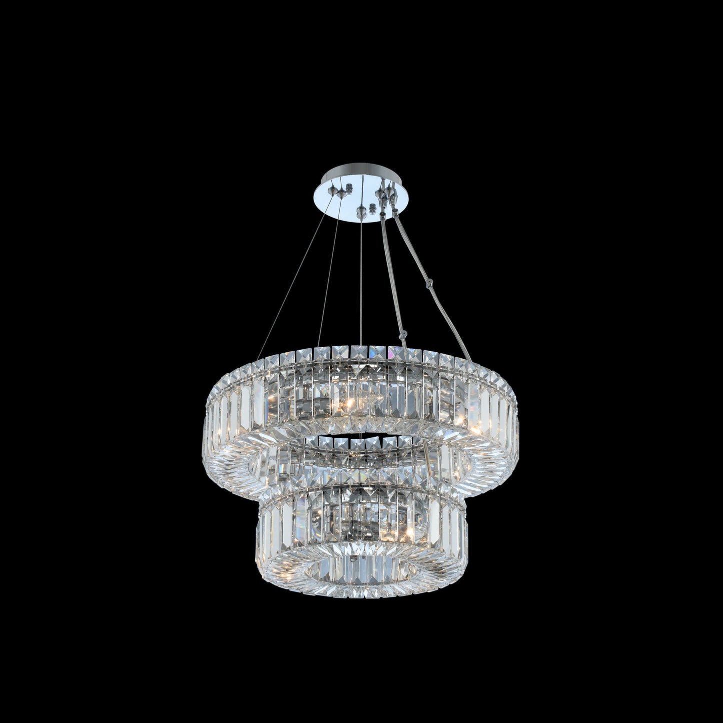 Rondelle 18x8" 9-Light Contemporary Large Pendants by AllegriBy Allegri Crystal by Kalco Lighting