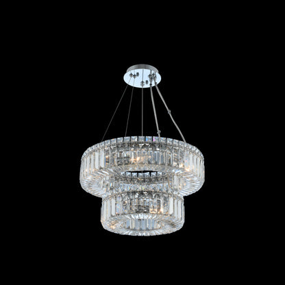 Rondelle 18x8" 9-Light Contemporary Large Pendants by AllegriBy Allegri Crystal by Kalco Lighting