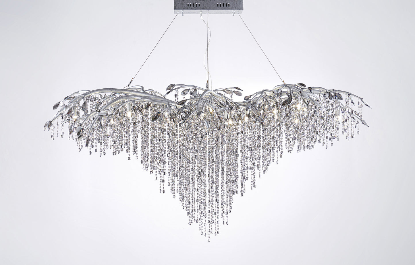 Gold Crystal Branch Chandelier With Champagne Crystals, SilverBy Design Living