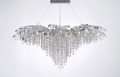 Gold Crystal Branch Chandelier With Champagne Crystals, SilverBy Design Living