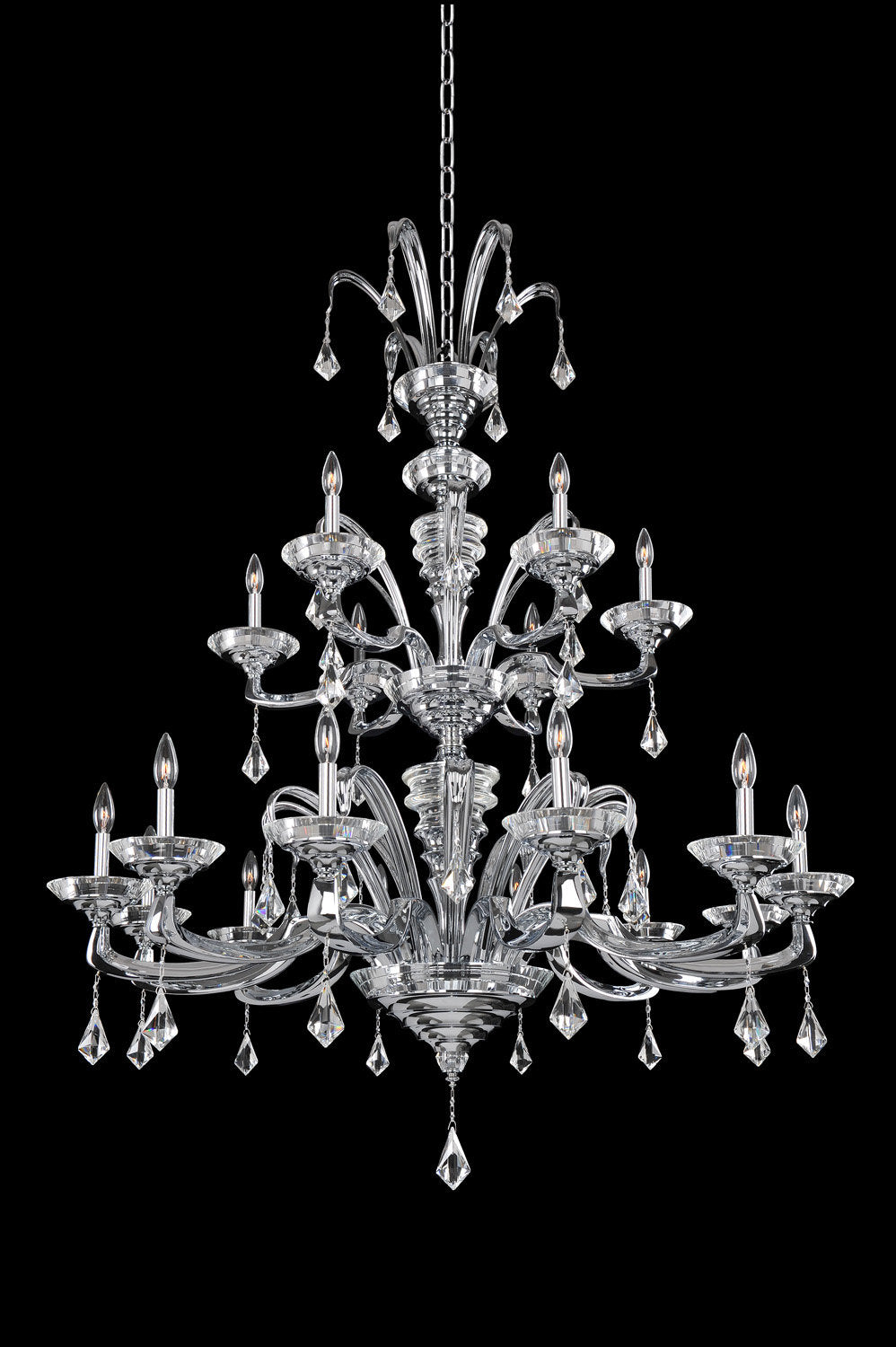 Cosimo 48x58.5" 18 Lt Modern Classic-Contemporary Large Chandeliers by AllegriBy Allegri Crystal by Kalco Lighting