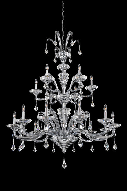 Cosimo 48x58.5" 18 Lt Modern Classic-Contemporary Large Chandeliers by AllegriBy Allegri Crystal by Kalco Lighting