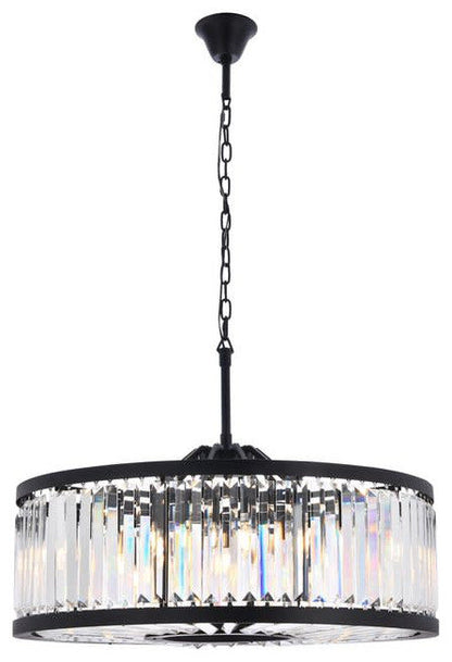 Elegant Lighting 1233D35/RC Chelsea 10 Light 36"W Crystal Drum - PolishedBy Elegant Furniture & Lighting
