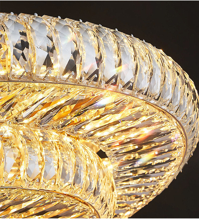 Acqui Terme | Modern Round LED Crystal Ceiling Chandelier, Dia39.4xh6.3", Warm Light, Non-DimmableBy Miron Demid LLC