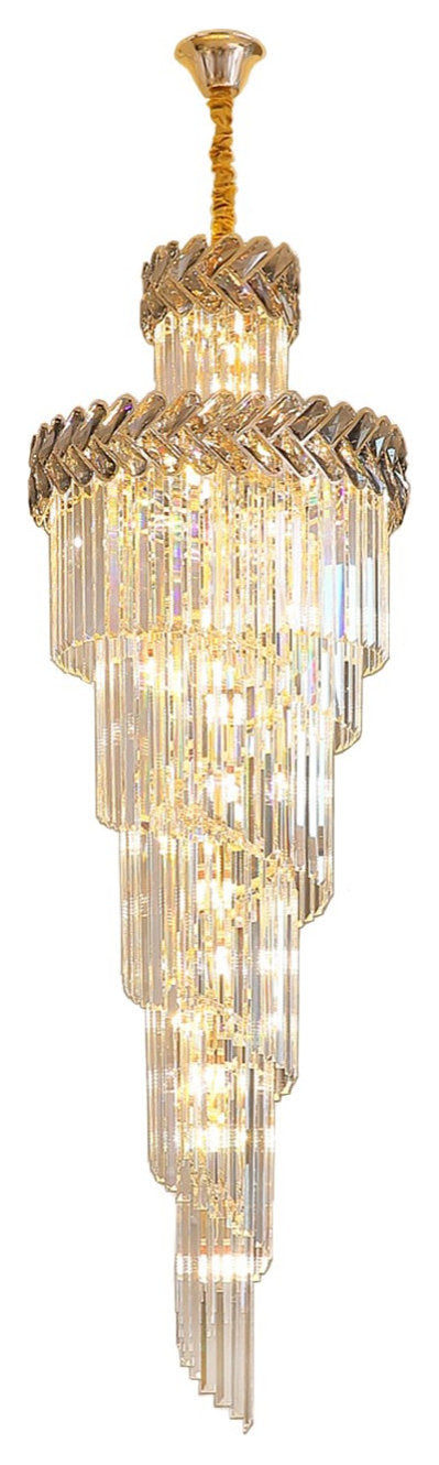 Saint-Vallier-de-Thiey | Crystal Cascade Long Chandelier, 20 BulbsBy Miron Demid LLC