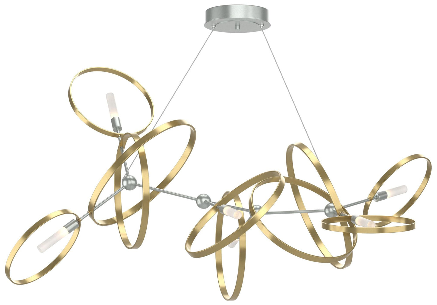 Celesse 32"W Modern Brass Accented Vintage Platinum Standard Pendant